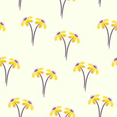 Vector illustration of colorful gradient seamless flower pattern for textile, wallpaper and packaging. 