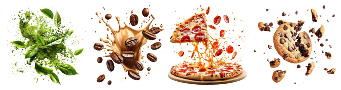 PNG Dynamic flavors collide visually, element set on transparent background