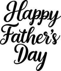 Modern digital art for happy fathers day featuring hand-drawn script and hearts around the joyful message