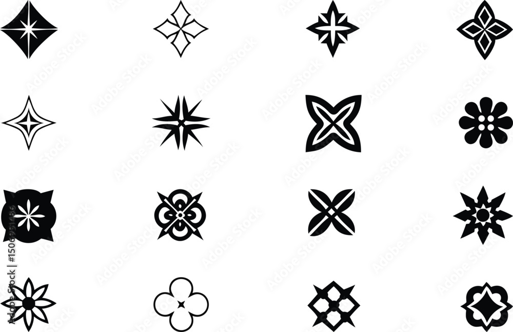 Poster modern, stylish and creative abstract geometric shapes and grids silhouette vector illustration, abs