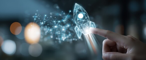The Rocket Design Launching from a Finger with Digital Connections