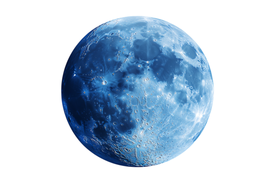 The Blue Moon isolated on transparent background