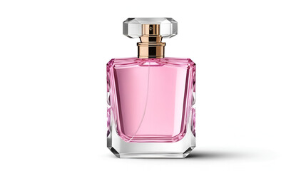 pink crystal perfume bottle mockup isolated on white or transparent background,transparency