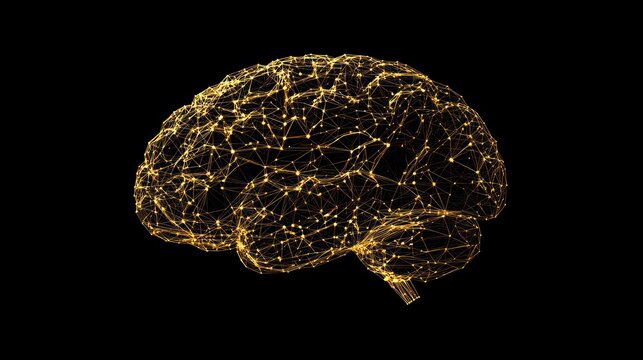 Digital brain representation glowing in cyber space, intelligence concept