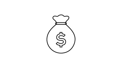 Money bag icon. dollar icon bag. Finance, money, budget, saving, earning, income, investment, profit. Vector editable stroke