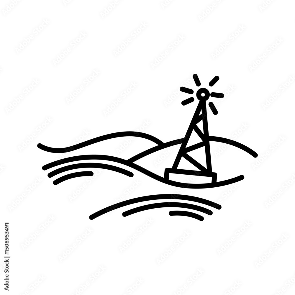 Poster marine port icon. outline linear seaport symbol vector. linear style illustration with editable stro