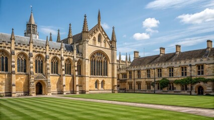 Magnificent chapel and quadrangle at magdalen college oxford