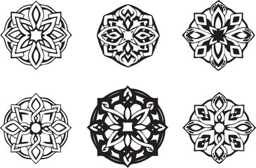 A set of Celtic elements, ornaments, symbols, icons. Hand drawn vector illustration