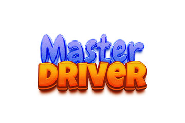 Master Driver Transparent 3D Text Style