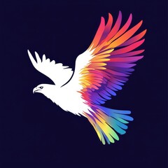 Fototapeta premium Stylized Eagle Art: Dynamic Illustration of a Majestic Bird in Flight with Bold Silhouettes