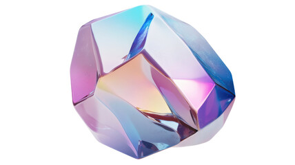 Title: Glossy 3D Diamond with Pastel Gradient Isolated on White Background