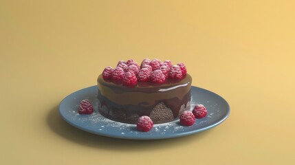 A chocolate raspberry mousse cake