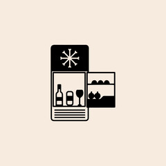 Smart Fridge icon flat vector design.