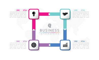 Vector business Presentation Connecting Steps Infographic Template