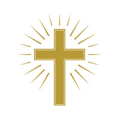 simple religion cross icon isolated vector illustration