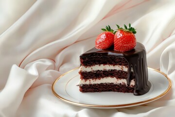 A chocolate raspberry mousse cake