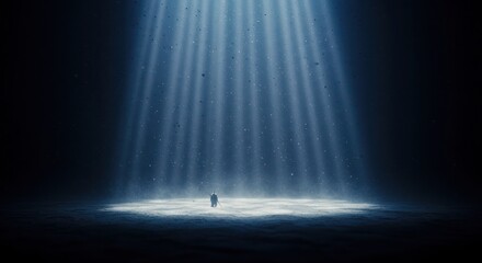 Dramatic volumetric light rays background. Evokes mystery, hope, and cinematic depth for storytelling