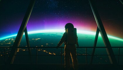 A silhouette captures the beauty of the cosmos.  