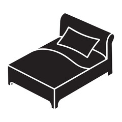bed sheet with pillow bedroom icon glyph vector design templates simple and modern