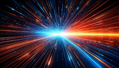 Obraz premium Futuristic digital illustration of a blue and orange technology concept.