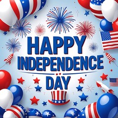 Obraz premium Happy Independence day. happy independence day background. Happy US Independence Day background with American flag