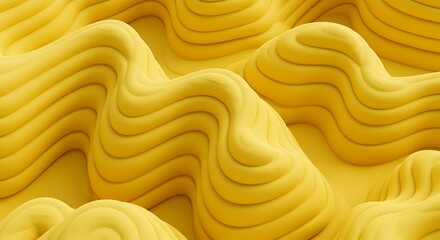 Abstract yellow 3D waves