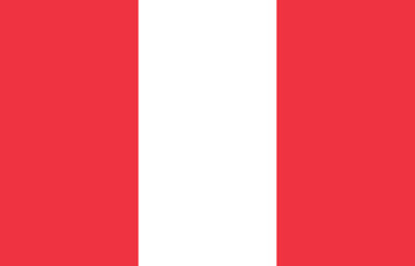 The national flag of Puru with the official colours which is referred to as the Bicolour of three horizontal stripes of red, white and red, stock illustration image