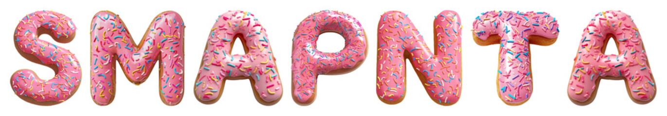 PNG Colorful donut alphabet letters, element set on transparent background