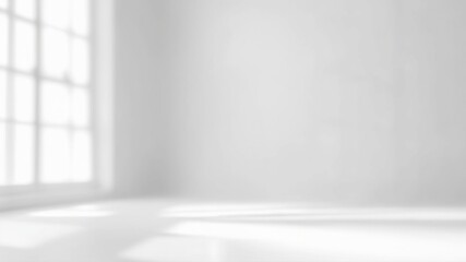 Obraz premium Bright Minimal White Room with Shadows for Product Placement Background