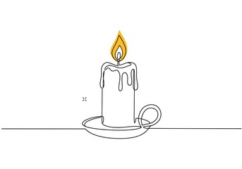 Simple Candle Illustration: Minimalist Line Art Design