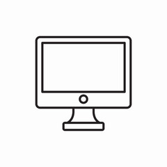 Computer monitor screen display icon vector sign