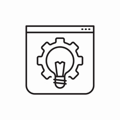 website Innovation gear idea light icon vector sign