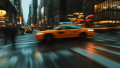 Abstract blurred motion blur city street background, long exposure, speed effect, 