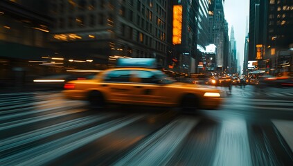 Abstract blurred motion blur city street background, long exposure, speed effect, 