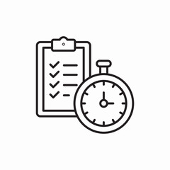Checklist time schedule task icon vector sign