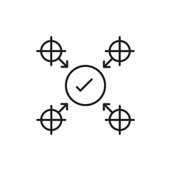 target checked icon vector sign