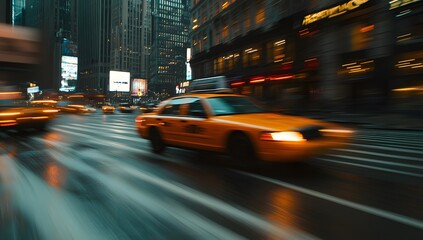 Abstract blurred motion blur city street background, long exposure, speed effect, 