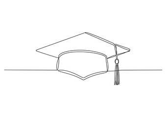 Graduation Cap:  Simple Line Art Illustration for Education & Achievement