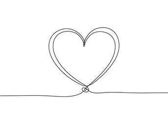 Hand-Drawn Heart Symbol: Simple Line Art Graphic