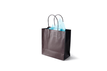paper bags in brown color on white background packaging mockup for product branding fashion store...