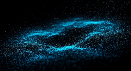 Cosmic Dust: The image depicts a mesmerizing display of illuminated particles against a black backdrop, the ethereal glow of these specks of light create a captivating view.