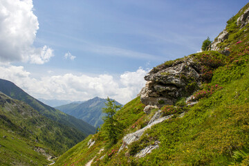 High mountains of higt Tauern around Grossglockner. Austrian Alps, Austria.
