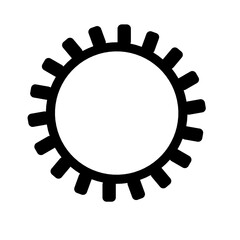 Gears shapes line icons. Flat machine gear icon. Wheel cogwheel vector. Simple outline isolated elements. Black gear.