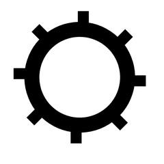 Gears shapes line icons. Flat machine gear icon. Wheel cogwheel vector. Simple outline isolated elements. Black gear.