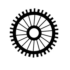 Gears shapes line icons. Flat machine gear icon. Wheel cogwheel vector. Simple outline isolated elements. Black gear.
