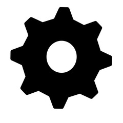 Gears shapes line icons. Flat machine gear icon. Wheel cogwheel vector. Simple outline isolated elements. Black gear.