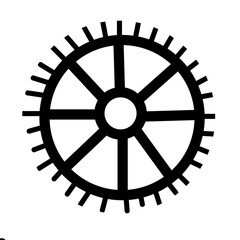 Gears shapes line icons. Flat machine gear icon. Wheel cogwheel vector. Simple outline isolated elements. Black gear.