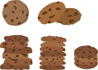Set of Chocolate chip cookies