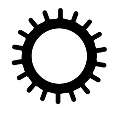 Gears shapes line icons. Flat machine gear icon. Wheel cogwheel vector. Simple outline isolated elements. Black gear.