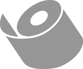 Stylish gray roll icon, perfect for minimalist designs. Represents simplicity, consumption, or the passage of time.  Ideal for websites, apps, or presentations needing a clean, modern aesthetic.